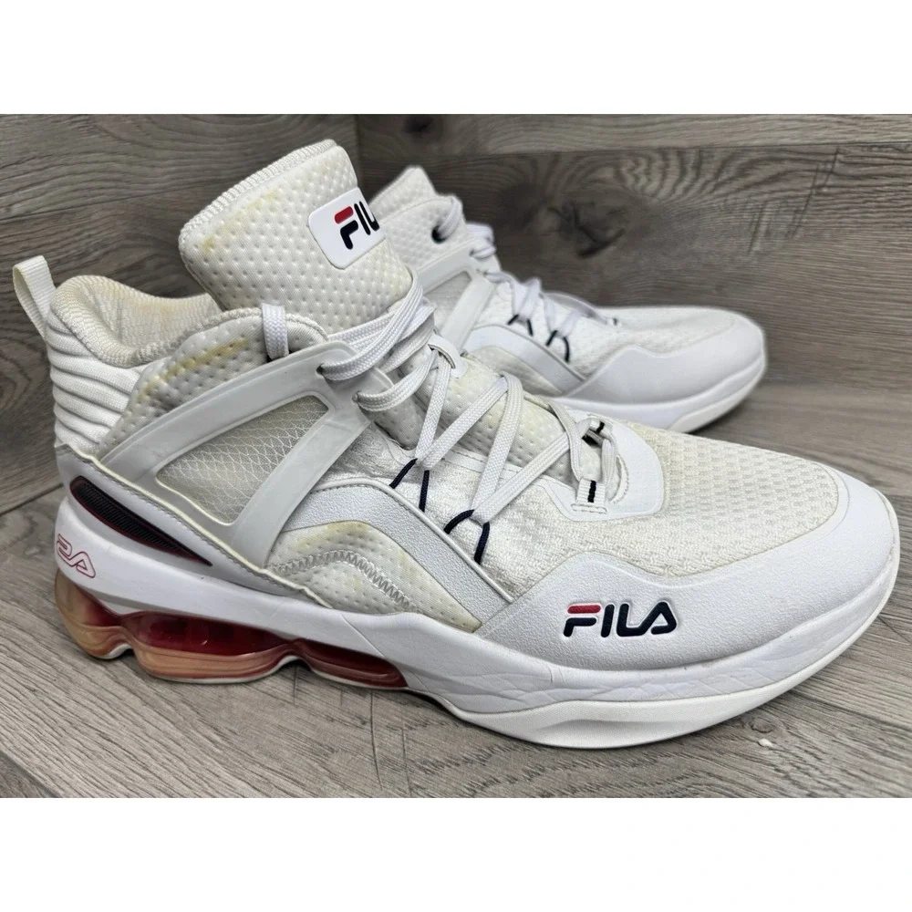 Fila Octane 2A Shoes Mens Size 14 White Leather Basketball Sneakers
